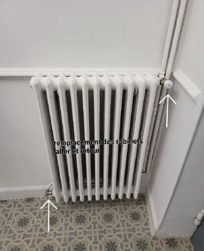 Remplacement de la commande Aller/Retour d'un radiateur à Marseille 2ème arrondissement, Marseille, MACCOTTA Plomberie