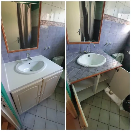 Réalise le remplacement d'un plan vasque, à Marseille 13ème, Marseille, MACCOTTA Plomberie